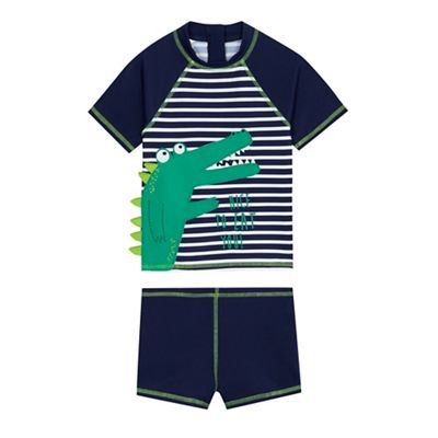 Boys' two piece crocodile print swim suit